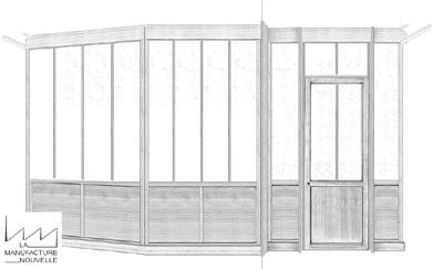 projet-verriere-interieure esquisse d' étude de verrière bois sur mesure