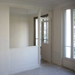verriere-peinture mise en peinture d'une cloison vitrée